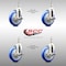 Service Caster 5 Inch 316SS Blue Polyurethane Swivel 1/2 Inch Threaded Stem Caster Set Brake SCC SS316TS20S514-PPUB-BLUE-TLB-121315-4 - alternate 2